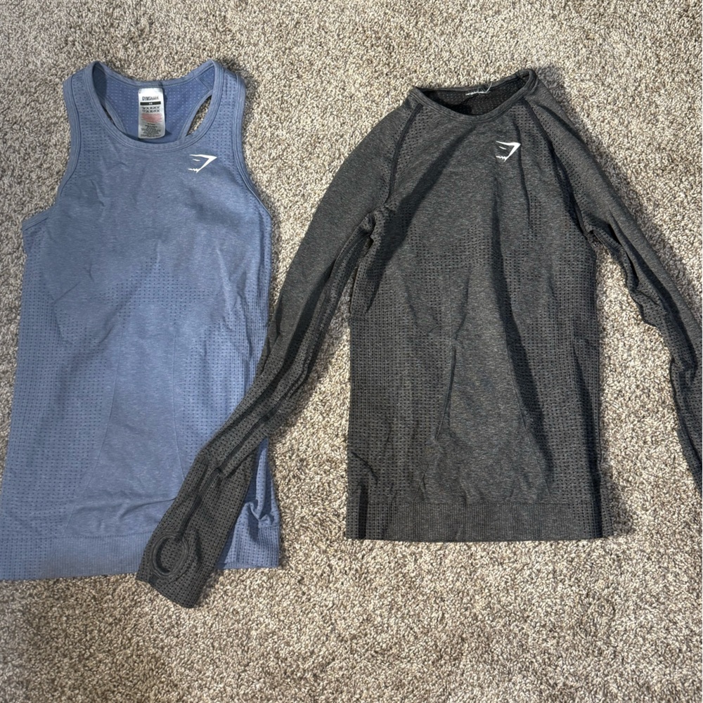 Gymshark Women’s XS Tank and Long-sleeve Top (Seamless) (XS) 🦈